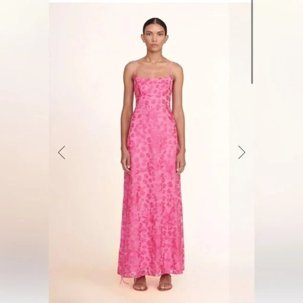 STAUD Destiny Dress - Embroidered Floral Maxi Dress
